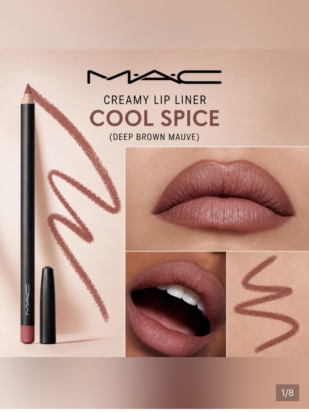New! MAC Cosmetics Creamy Lip Liner - Cool Spice (Deep Brown Mauve)